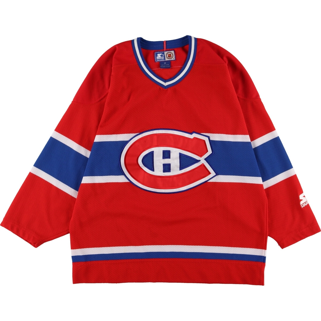 スターター Starter NHL MONTREAL CANADIENS モントリオールカナディアンズ ゲームシャツ ホッケーシャツ メンズL /eaa346161