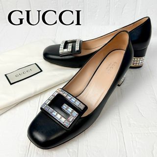 Gucci - 【美品】グッチ ビジューGロゴ ヒールビジュー パンプス