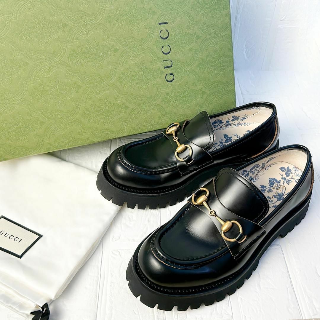 Gucci - 【美品】グッチ レザー ラグソール ホースビット ローファー