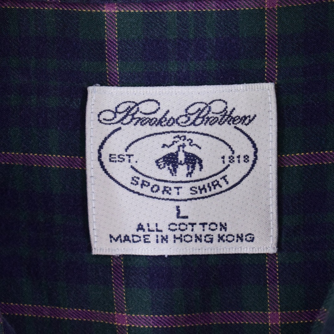 ブルックスブラザーズ Brooks Brothers Est.1818 長袖 ボタンダウンチェックシャツ メンズL /eaa349206