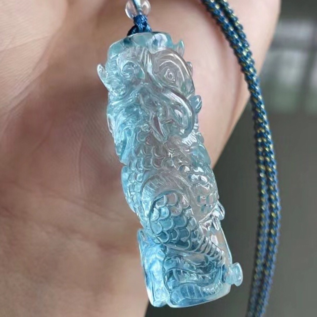 天然 アクアマリン ネックレス 14.7g-