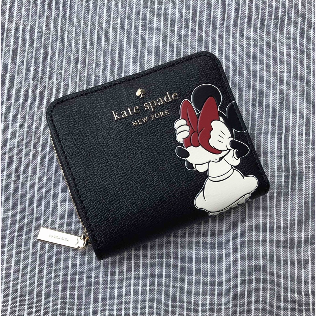 新品 ケイトスペード ディズニー ミニー 折財布 黒-