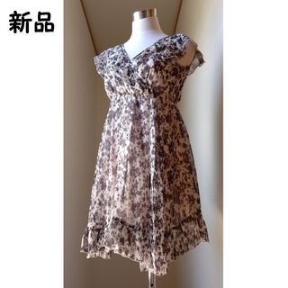 セシルマクビー(CECIL McBEE)のCECIL McBEE★背中見せカシュクール シフォンワンピース(ひざ丈ワンピース)