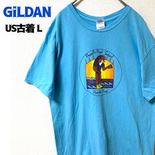 ギルタン(GILDAN)のUS古着 ギルダン Tシャツ プリント ドゥアーテ校 ソーラーカップ ブルー(Tシャツ/カットソー(半袖/袖なし))