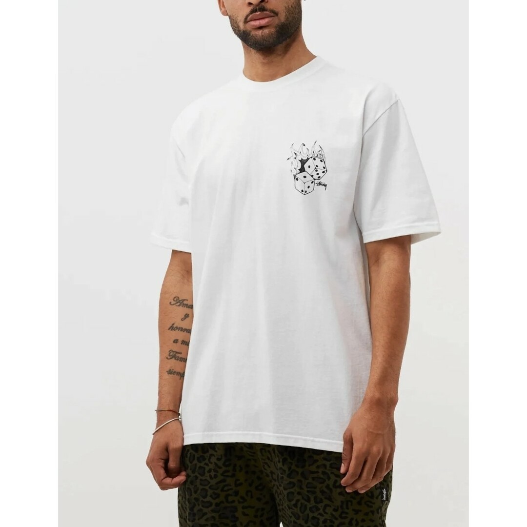 STUSSY ステューシー　Tシャツ　ファイアーダイス　ホワイト　L 新品