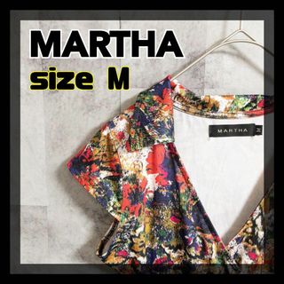 マーサ(MARTHA)の【美品】MARTHA　花柄　ひざ丈　袖なし　ワンピース　サイズM　即日発送(ロングワンピース/マキシワンピース)