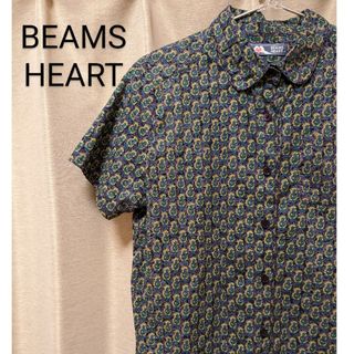 ビームス(BEAMS)のBEAMS　HEART　半袖　花柄シャツ　総柄　丸襟シャツ　ビームス　綿100(シャツ/ブラウス(半袖/袖なし))