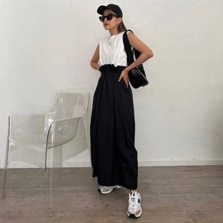 trunc88 Washer Combi Dress Black(ロングワンピース/マキシワンピース)