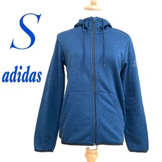 アディダス(adidas)のadidas アディダス　パーカー　S　スポーツウェア　ロゴ　ブルー(パーカー)