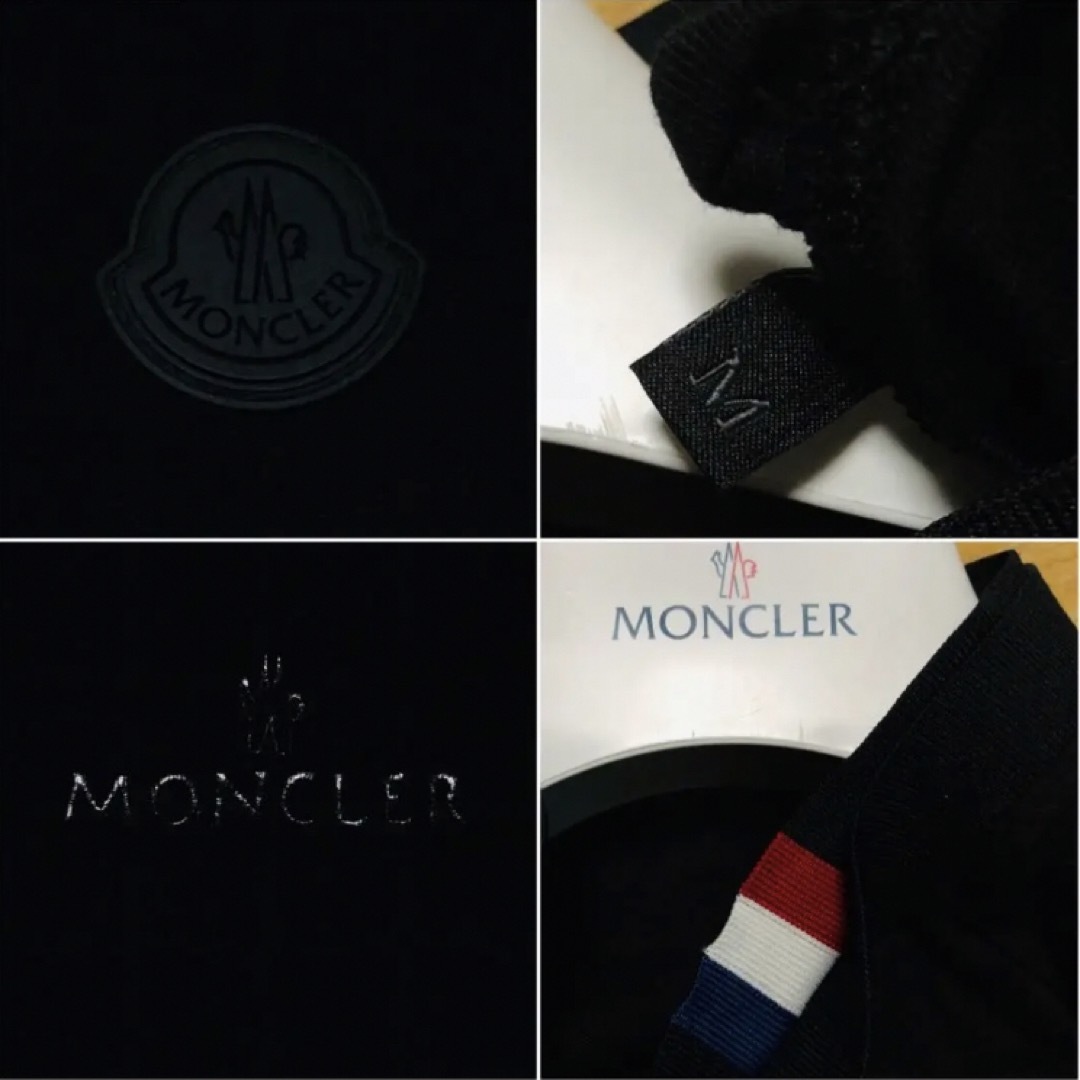 2021 MONCLER モンクレール 2重首元リブ バックロゴ Tシャツ 黒 ...