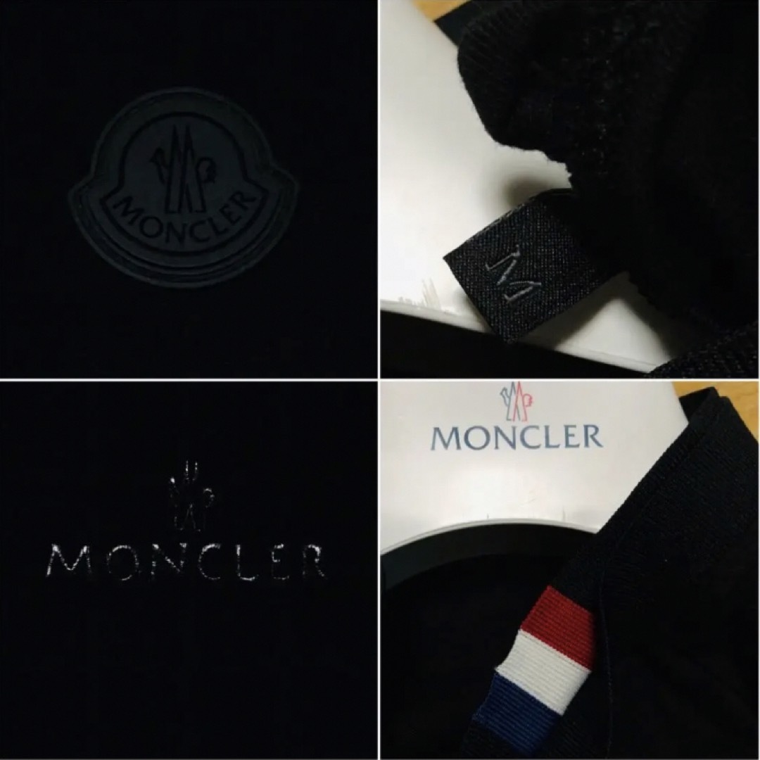 2021 MONCLER モンクレール 2重首元リブ バックロゴ Tシャツ 黒