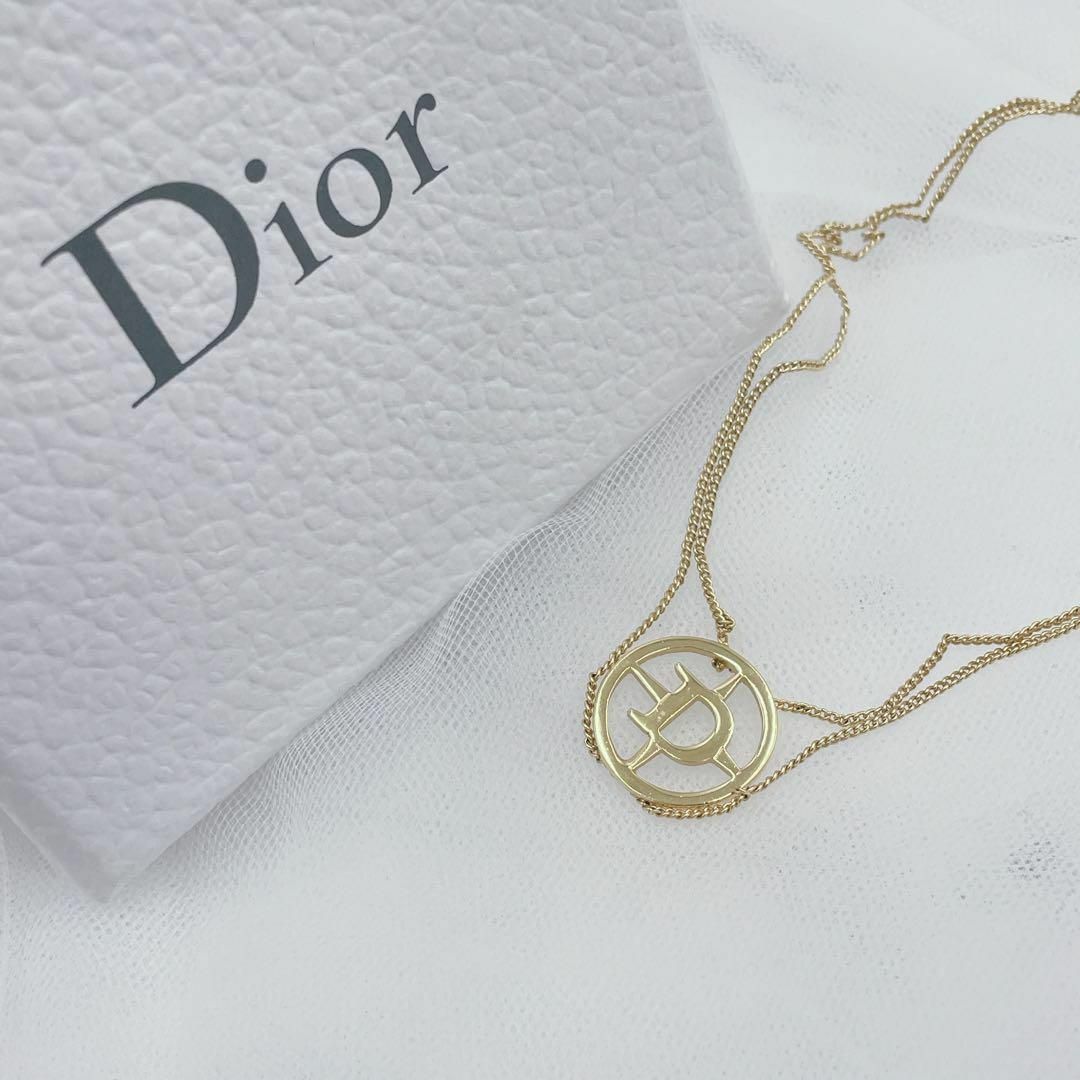 ✨希少美品✨ Dior Dロゴ サークル チョーカー ゴールド ダブルチェーン-