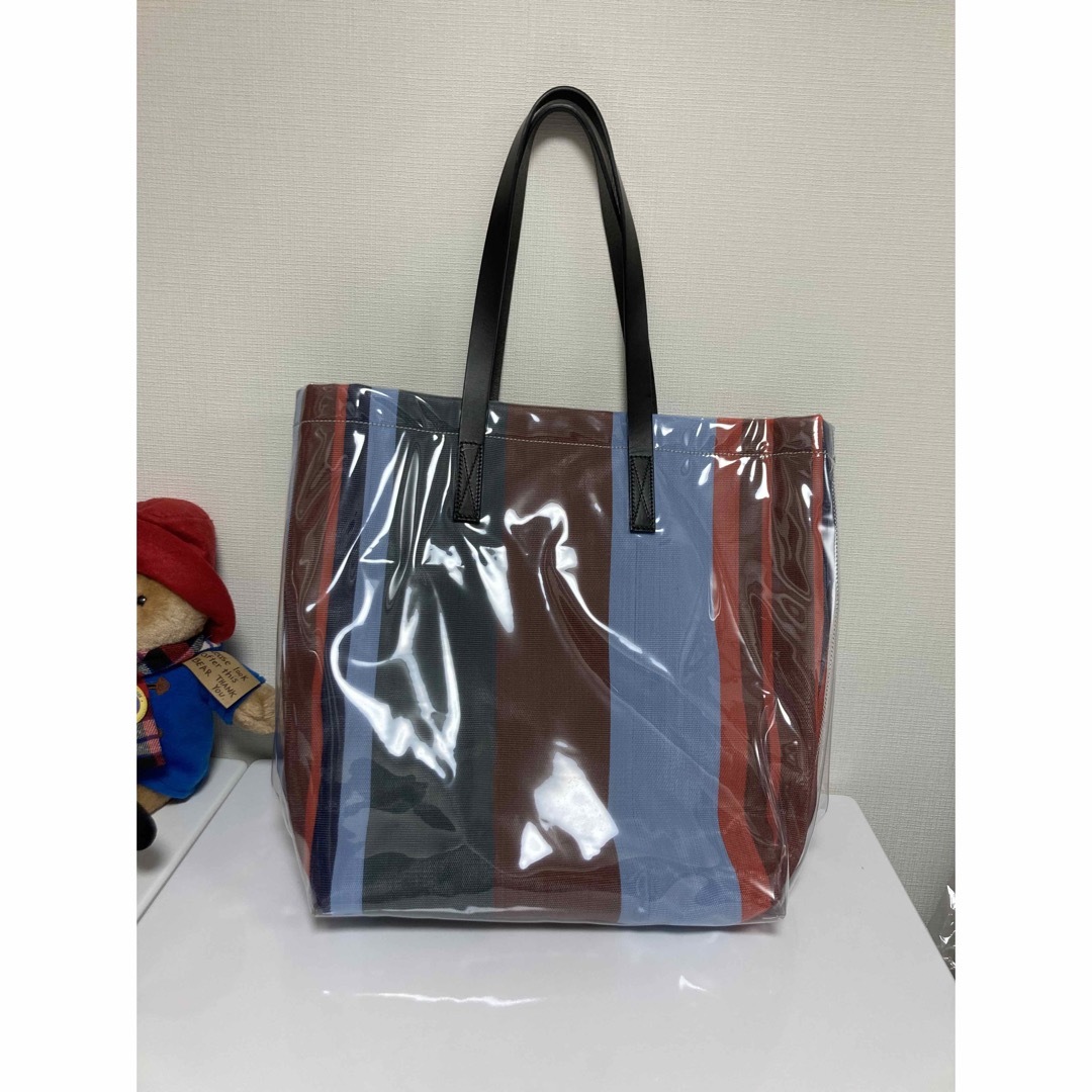 新品 marni トートバッグ マルニ MARNI GLOSSY ストライプ