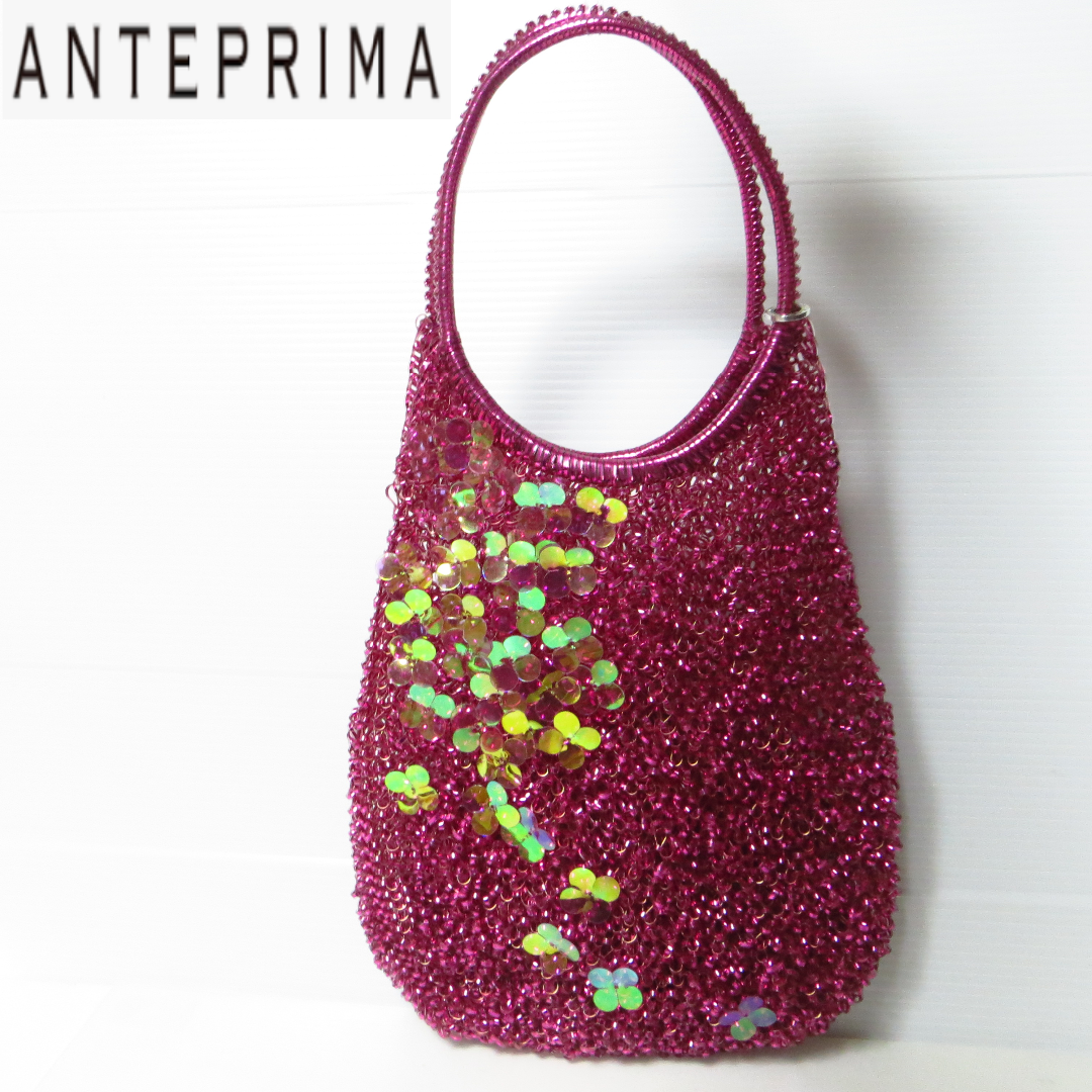 ✨美品✨ ANTEPRIMA ワイヤーバッグ ハンドバッグ グリッター ラウンド