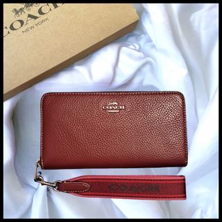 コーチ(COACH)の新品【COACH】コーチ ロング ジップ アラウンド ウォレット 長財布 赤(財布)