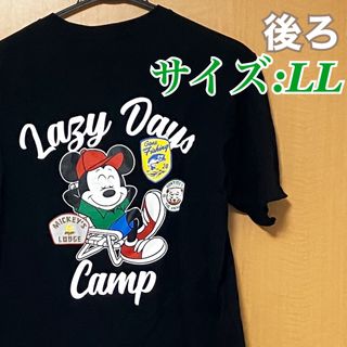 ディズニー(Disney)の【新品タグ付き】 ミッキーマウス　ミッキー　半袖　tシャツ  LL 黒　キャンプ(Tシャツ/カットソー(半袖/袖なし))