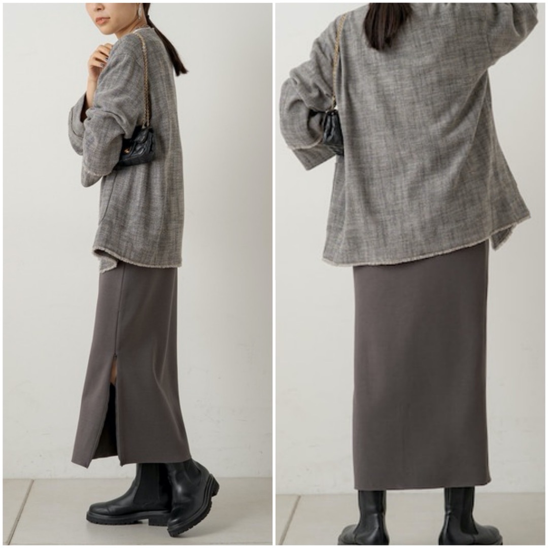 Loungedress - 未使用タグ付き Lounge dress 炭灰色 ポンチZIPタイト