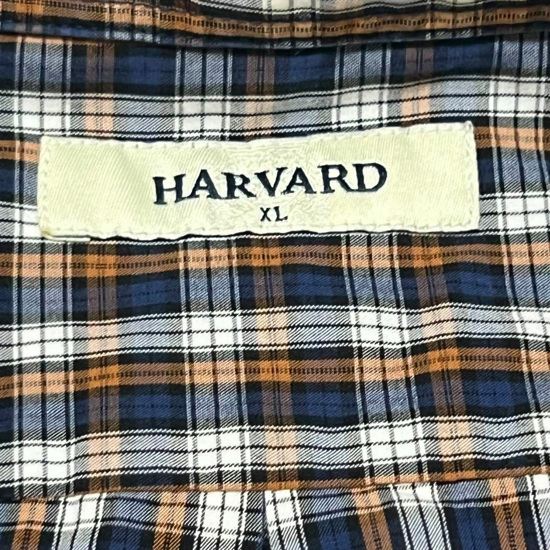 HARVARD(ハーヴァード)のHARVARD ハーヴァード チェック シャツ ブルー✕オレンジ XL メンズのトップス(シャツ)の商品写真