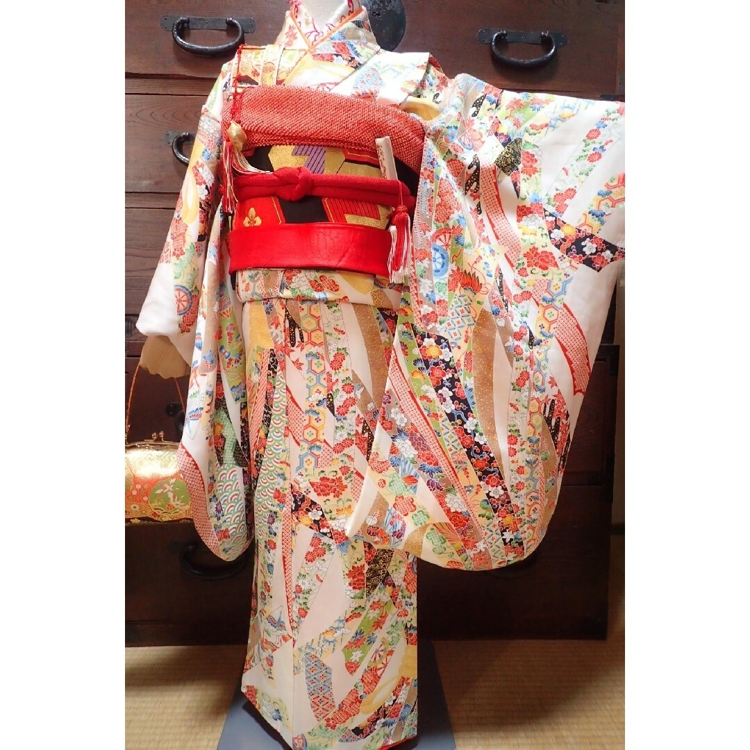 ☆sold out☆ 7歳 レトロ正絹束ね熨斗 七五三 お着物フルセットの通販
