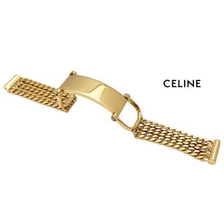 セリーヌ(celine)の新品セリーヌCELINE プレート&チェーン　ブレスレット　ゴールド(ブレスレット/バングル)