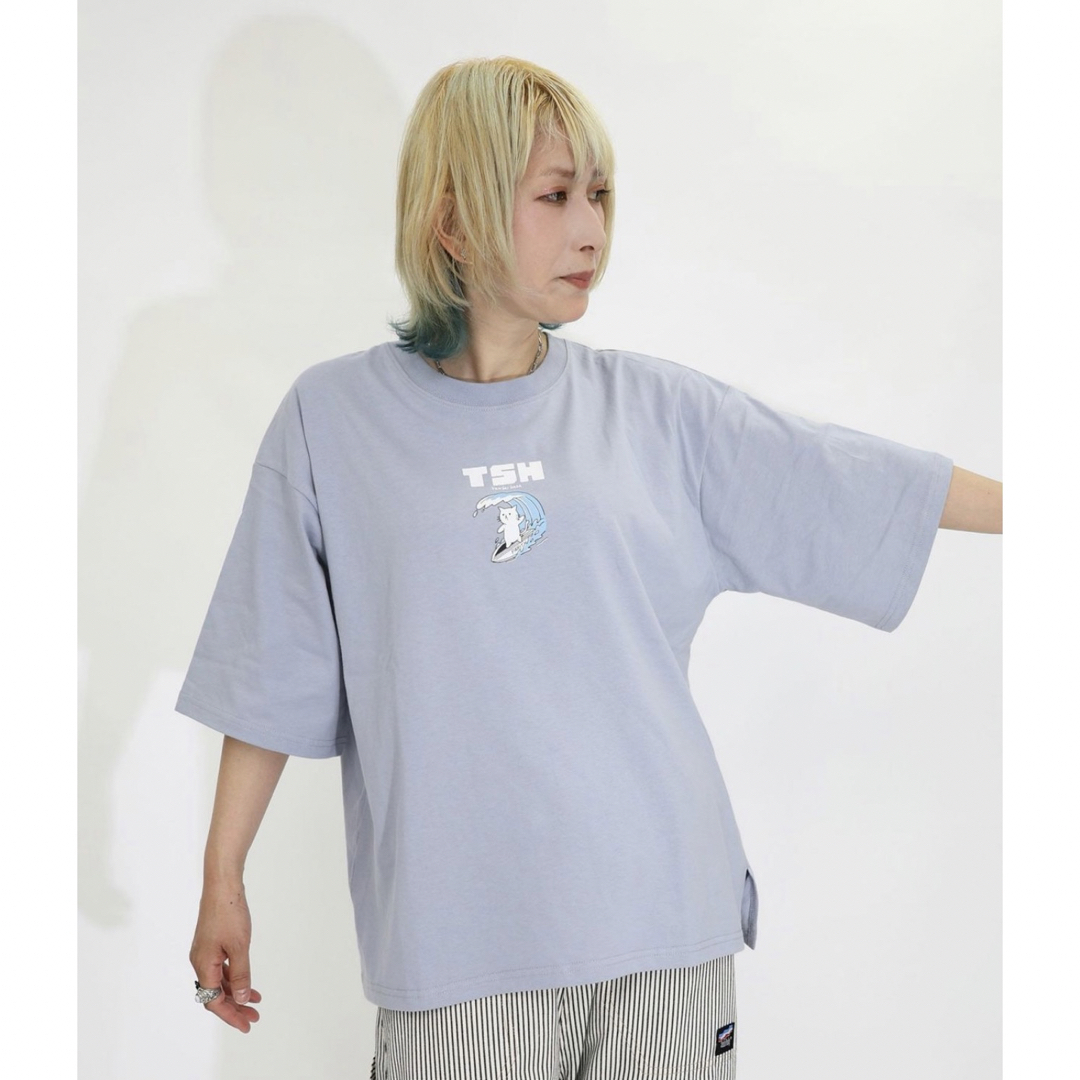 おまとめ　2点 332019：天才肌クマネコサーフィンアップリケTシャツ