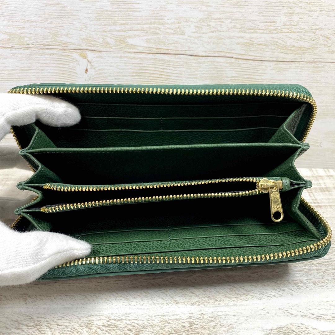 クロコダイル 長財布 グリーン YKK ワニ革 本物 G217 | www.cranio
