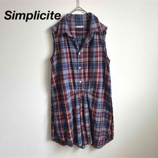 シンプリシテェ(Simplicite)のシンプリシテェ＊綿麻ノースリーブチュニック(チュニック)