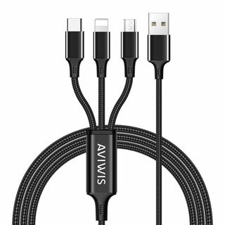 3in1 充電ケーブル 1.2m USB Type C、Micro、iPhone(その他)