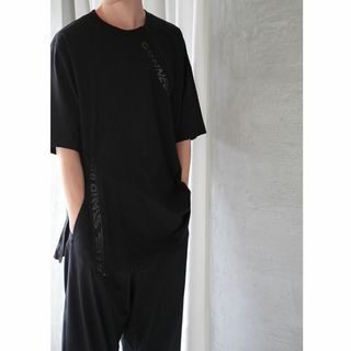 ヨウジヤマモト(Yohji Yamamoto)の中古美品Y-3オーバーサイズ変形ZIPスリット５分袖ジャージーTEEシャツＳ(Tシャツ/カットソー(半袖/袖なし))