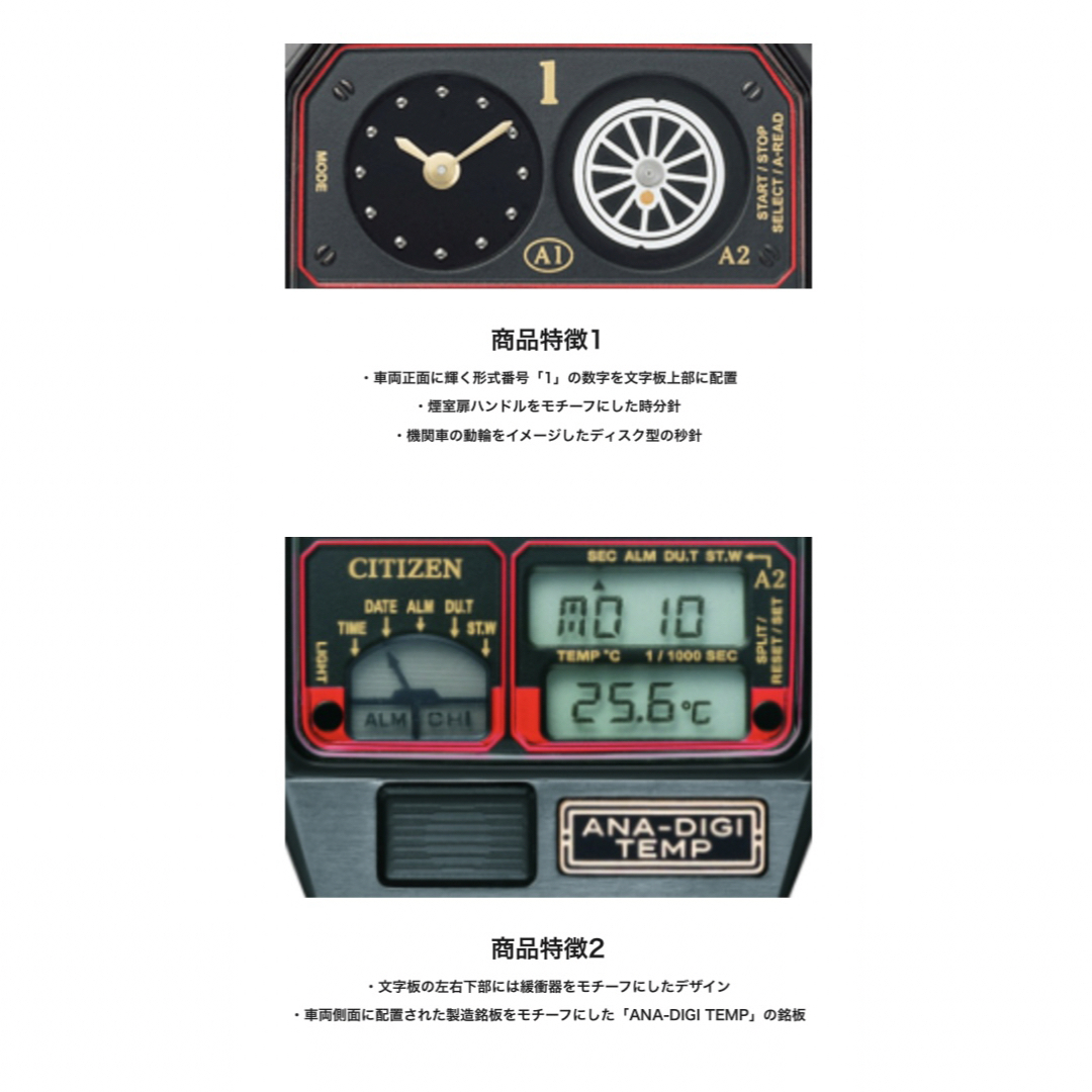 CITIZEN(シチズン)の【限定生産終了品】鉄道開業150周年記念 シチズン アナデジテンプ 1号機関車 エンタメ/ホビーのテーブルゲーム/ホビー(鉄道)の商品写真