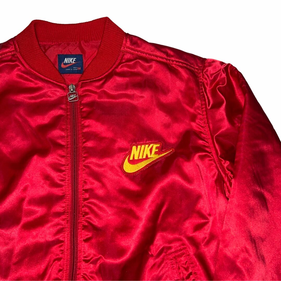 80s OLD NIKE satin varsity jacket 紺タグ