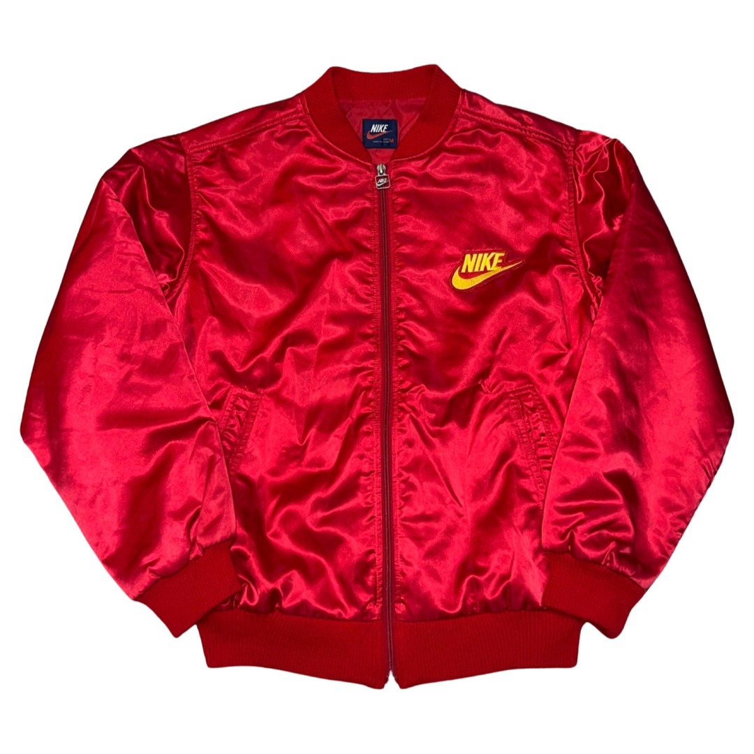 80s OLD NIKE satin varsity jacket 紺タグ