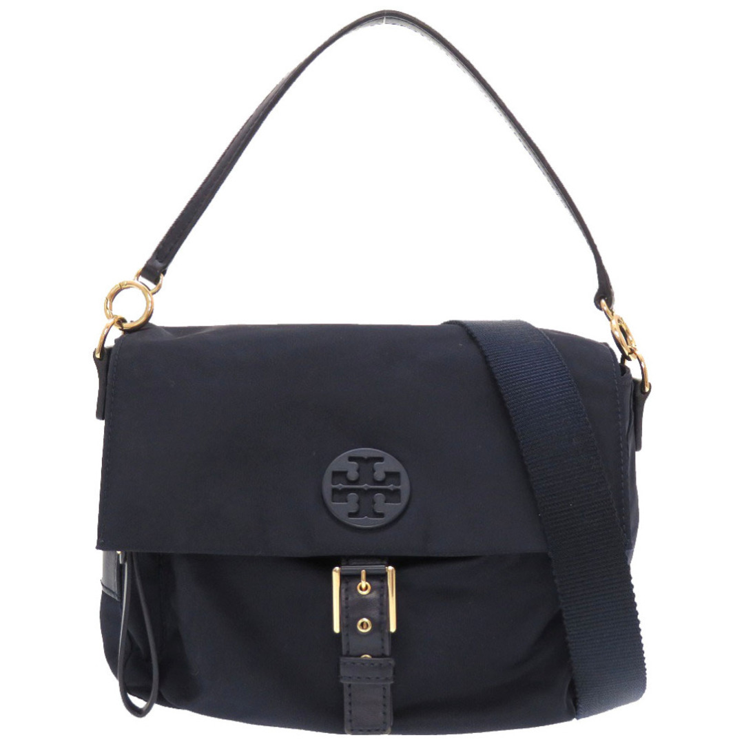 トリーバーチ ナイロン レザー ネイビー ゴールド金具 ショルダーバッグ バッグ 紺 0055  TORY BURCH