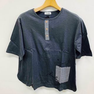 ★新品　カットソー　コットンストレッチ　サッカー使い　レディース　ゆったりサイズ(カットソー(半袖/袖なし))