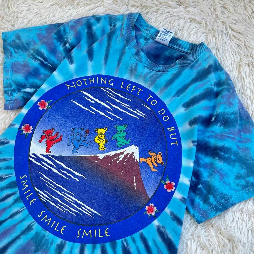 【90s・公式】グレイトフルデッド　Tシャツ　タイダイ染め　富士山　デッドベアートップス