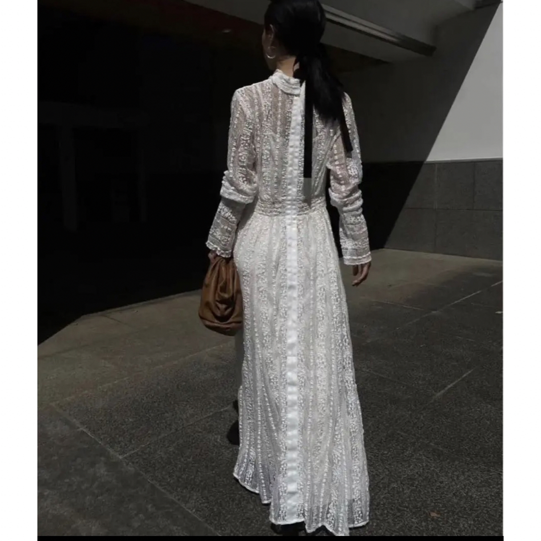 Ameri / limited vintage lace dress ホワイトM