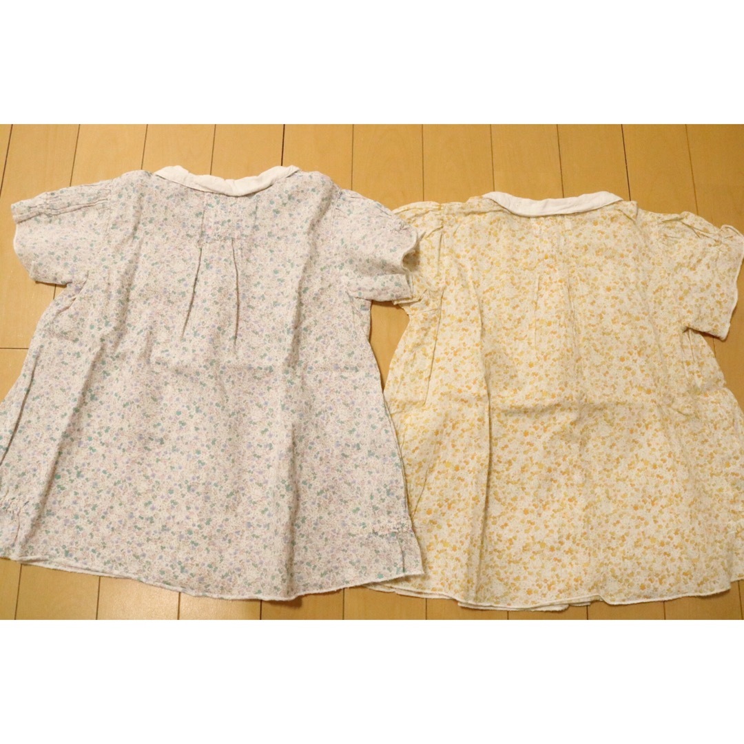 【2枚セット】花柄　ブラウス　100cm キッズ/ベビー/マタニティのキッズ服女の子用(90cm~)(Tシャツ/カットソー)の商品写真