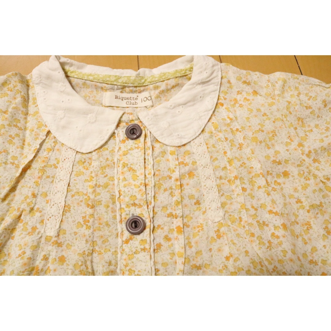 【2枚セット】花柄　ブラウス　100cm キッズ/ベビー/マタニティのキッズ服女の子用(90cm~)(Tシャツ/カットソー)の商品写真