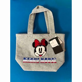 ディズニー(Disney)のディズニー　ミニー　刺繍　ミニトート　グレー(トートバッグ)