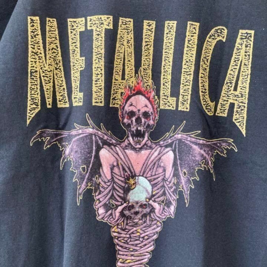 アメリカUSA半袖バンドtシャツメタリカヘヴィコットンXL黒スカル