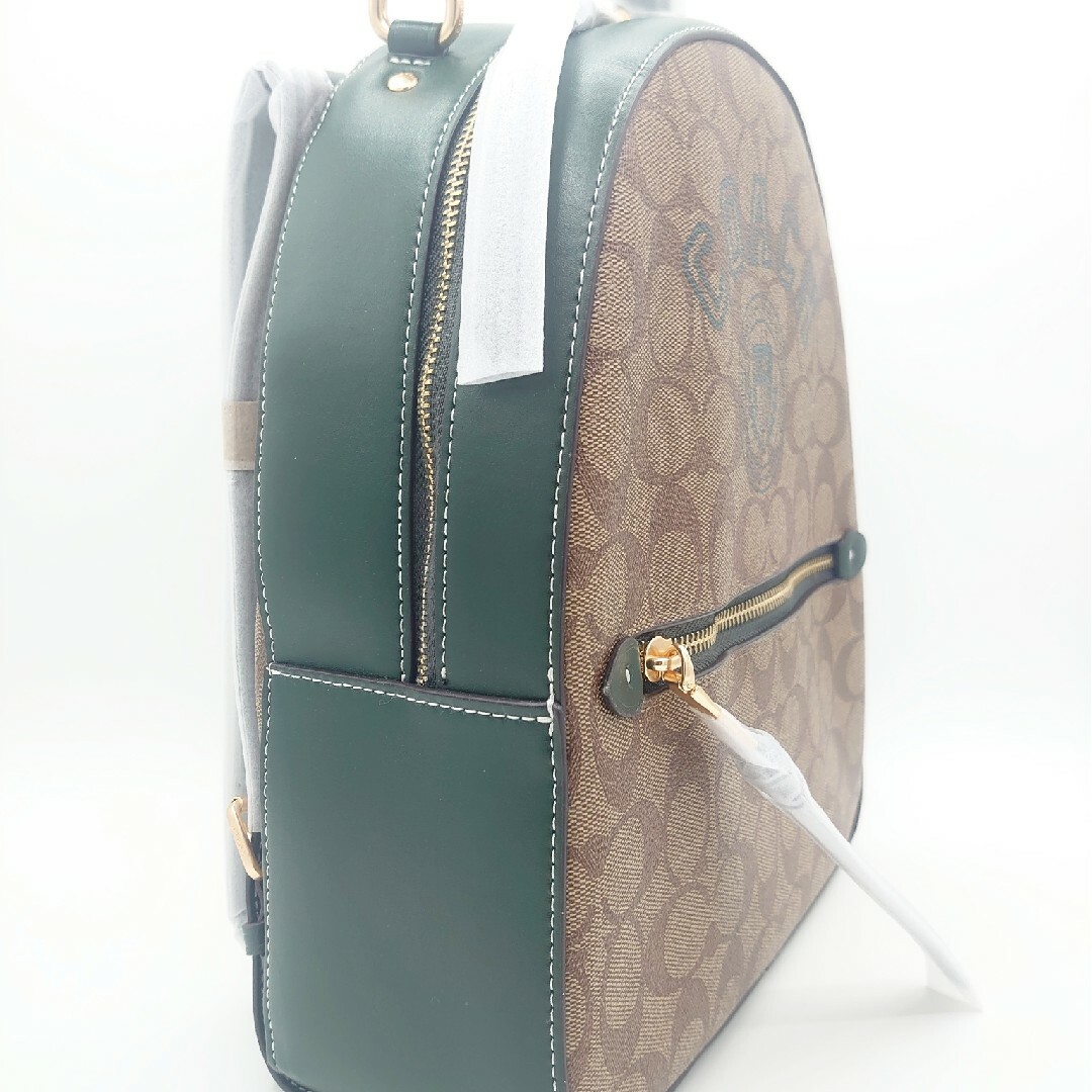新品】COACH リュック バッグパック シグネチャー グリーン 新品】COACH リュック バッグパック シグネチャー グリーン