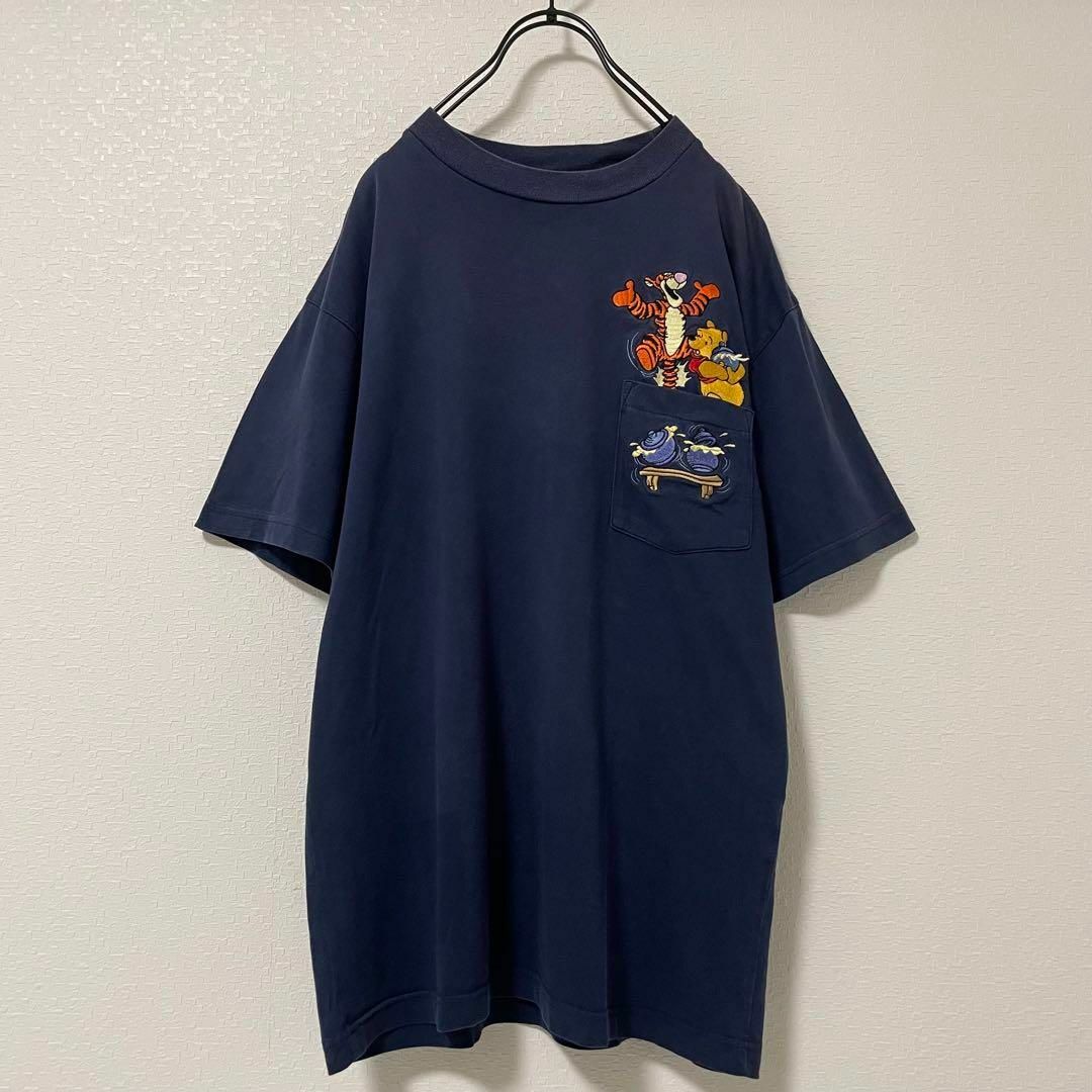 Disney - 90's ディズニー プーさん ティガー ポケットTシャツ