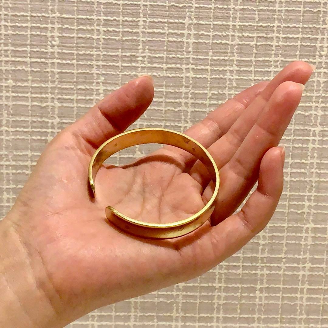 【匿名配送】真鍮 バングル ブレスレット シンプル アクセサリー ゴールドリング