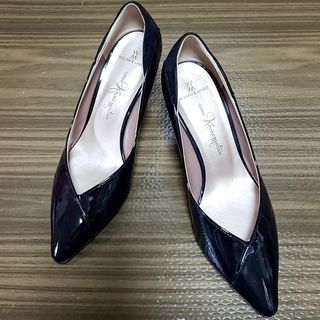 【美品】イング (21.5) パンプス フラット フラワー 飾り 希少デザイン