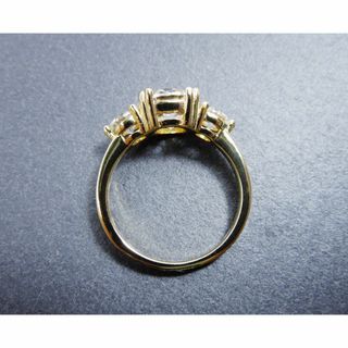 色移り有り 約12.75号 K18GP 3EX 合計2.8ct モアサナイト リング 指輪