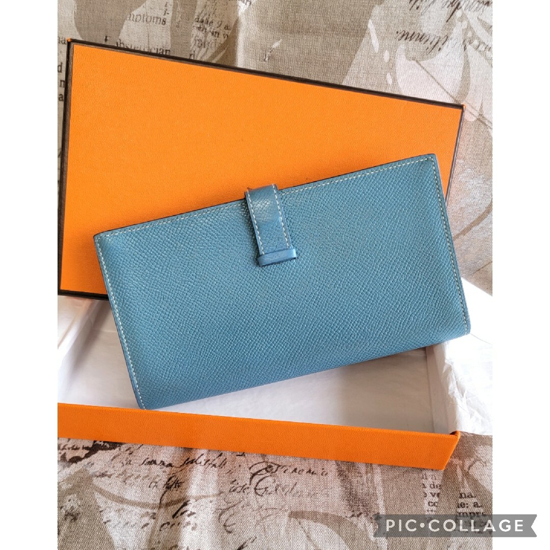 HERMES 超美品 べアン スフレ マチ付 ヴォーエプソン ブルージーン