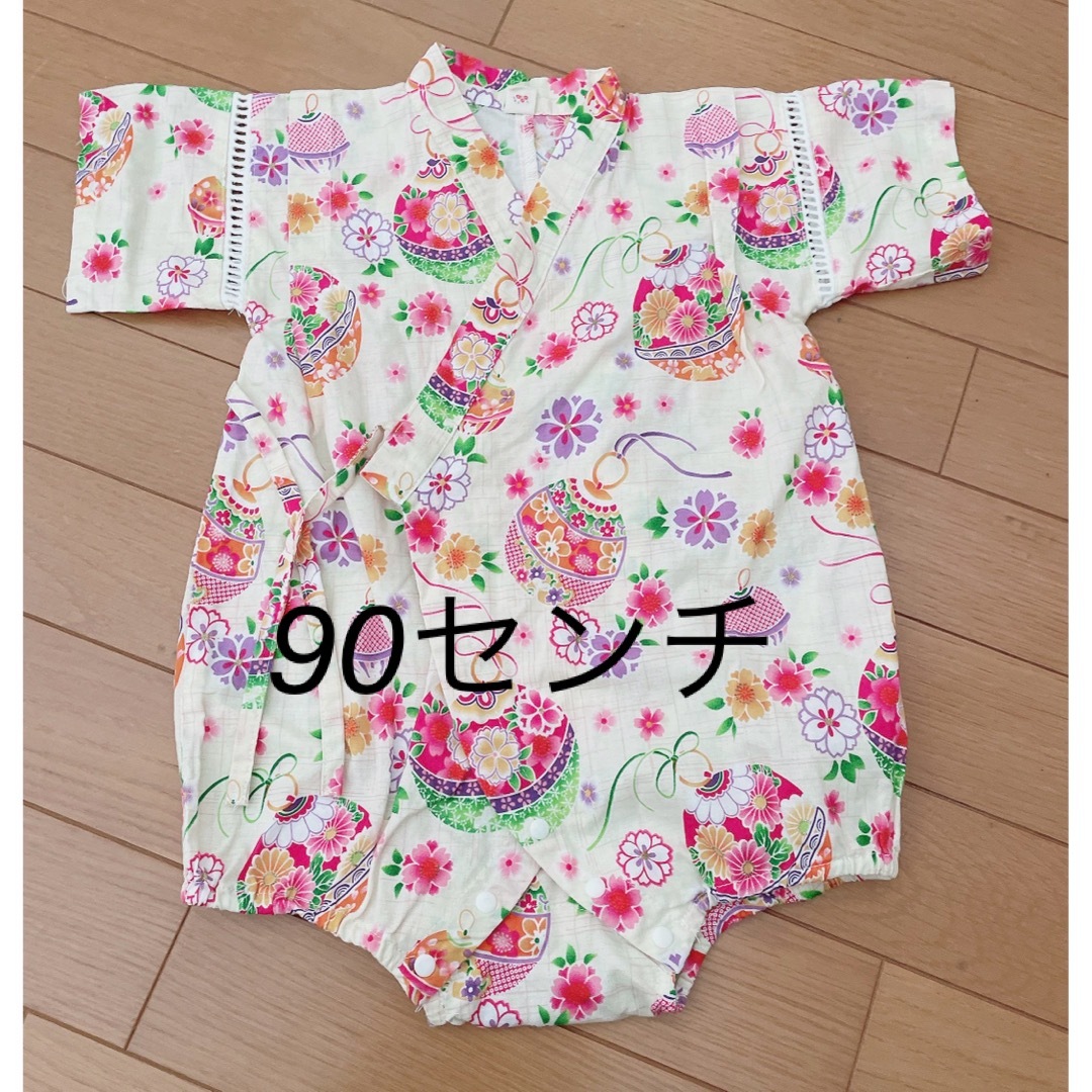 浴衣　甚平　90センチ キッズ/ベビー/マタニティのキッズ服女の子用(90cm~)(甚平/浴衣)の商品写真