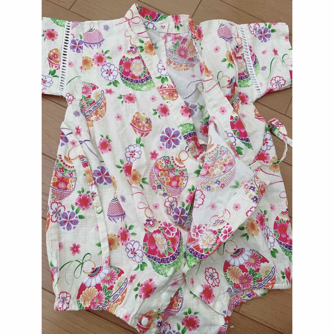 浴衣　甚平　90センチ キッズ/ベビー/マタニティのキッズ服女の子用(90cm~)(甚平/浴衣)の商品写真