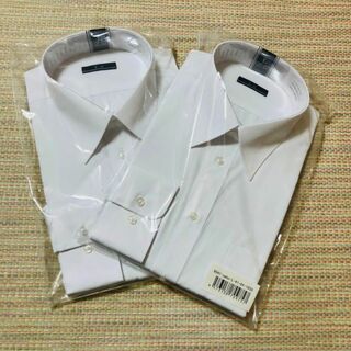 新品未使用★白ワイシャツLサイズ2枚★首回り41-84ゆき　ホワイト(Tシャツ/カットソー(七分/長袖))