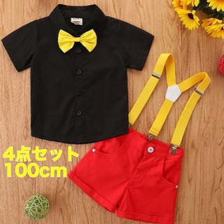 【4点セット】キッズ 男の子 コスチューム コスプレ 子供 100cm ミッキー(Tシャツ/カットソー)